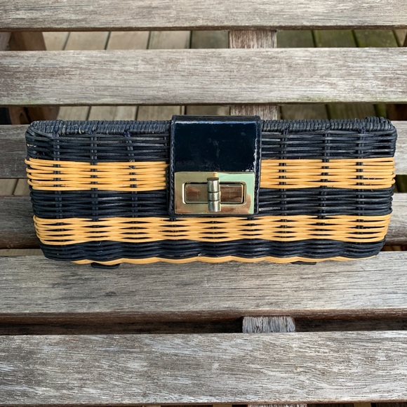J. Crew Handbags - J Crew Havana Wicker Clutch